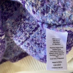Talbots Purple Mockneck Sweater- Zigzag Jacquard- Size L